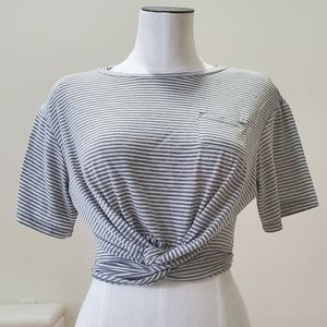 3/$25 Striped short sleeve twist shirt